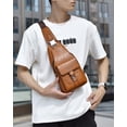 thumbnail image 7 of PU Leather Sling Bag for Men - Waterproof, Lightweight, Crossbody Chest Bag for Hiking & Cycling, 7 of 7