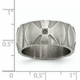 thumbnail image 6 of Primal Steel Stainless Steel Brushed and Antiqued Diamond Cross 10mm Band, 6 of 10