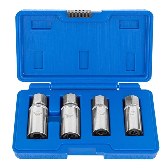 Stud Extractor Set, Broken Stud Removal Socket 4-Piece Metric Stud Remover Set 12.5mm(1/2 inch) Square Drive Sturdy Portable Nut Remover – Stud Puller Sockets 6, 8,10,12mm