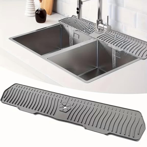 Upgraded 30-Inch Silicone Sink Splash Guard - Non-Slip Faucet Protector for Kitchen, Bathroom, Farmhouse, RV & Laundry Room