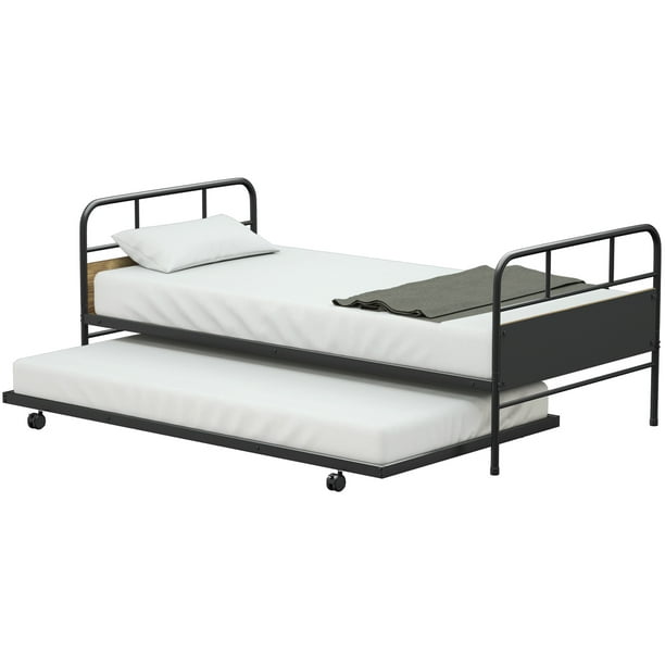 Costway Twin Trundle Day Bed Twin Daybed Trundle Frame Set  Costway Twin Trundle Day Bed Twin Daybed Trundle Frame Set