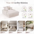 thumbnail image 6 of Oversized Chaise Lounge Sofa Bed, UHOMEPRO Corduroy Lounge Chair Indoor with Washable Pillows for Adult, No Assembly Required, Beige, 6 of 11