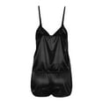 thumbnail image 4 of UFOUND Women's Sleepwear Sexy Silk Pajama Set With V-Neck Spaghetti Strap Vest And Sleeveless Shorts For Home Wear Loungewear Soft Nightwear Pjs, 4 of 8