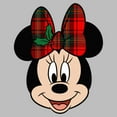 thumbnail image 2 of Women's Mickey & Friends Christmas Minnie Mouse Holly Plaid Bow  Graphic T-Shirt, 2 of 4