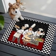 thumbnail image 3 of Bathroom Rugs 2x3 Ft, Chef Non Slip Area Rugs for Kitchen Bedroom Entryway, Cartoon Cute Watercolor Cooking Black Plaid Washable Carpet Runner Rug Floor Mats for Bedroom Home Decor, 3 of 8