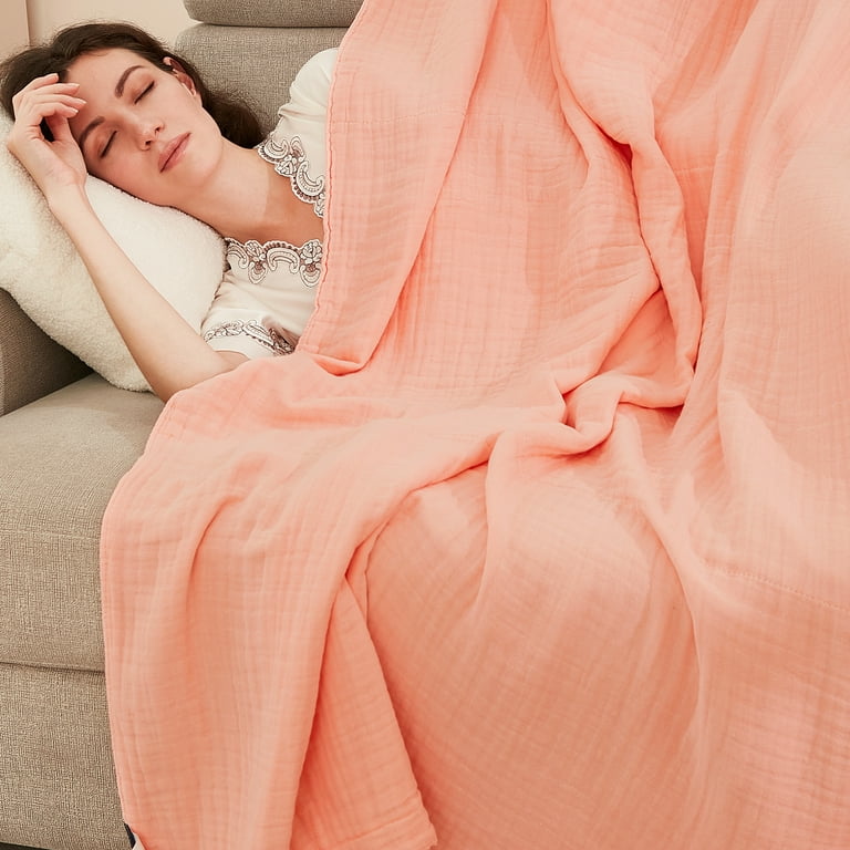 Pale peach throw blanket hotsell