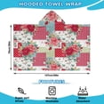 thumbnail image 2 of Pioneer Flower Floral Print Pattern Hooded Bath Towel，50"x30" for Ages 3 To 12 Kids, Quick Dry Lightweight Soft Microfiber Hood Beach Towel Cover Up for Kids, 2 of 7