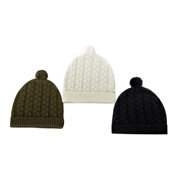 RWB Men's Beanie 3 Pack Cable Knit Cuffed Winter Hat