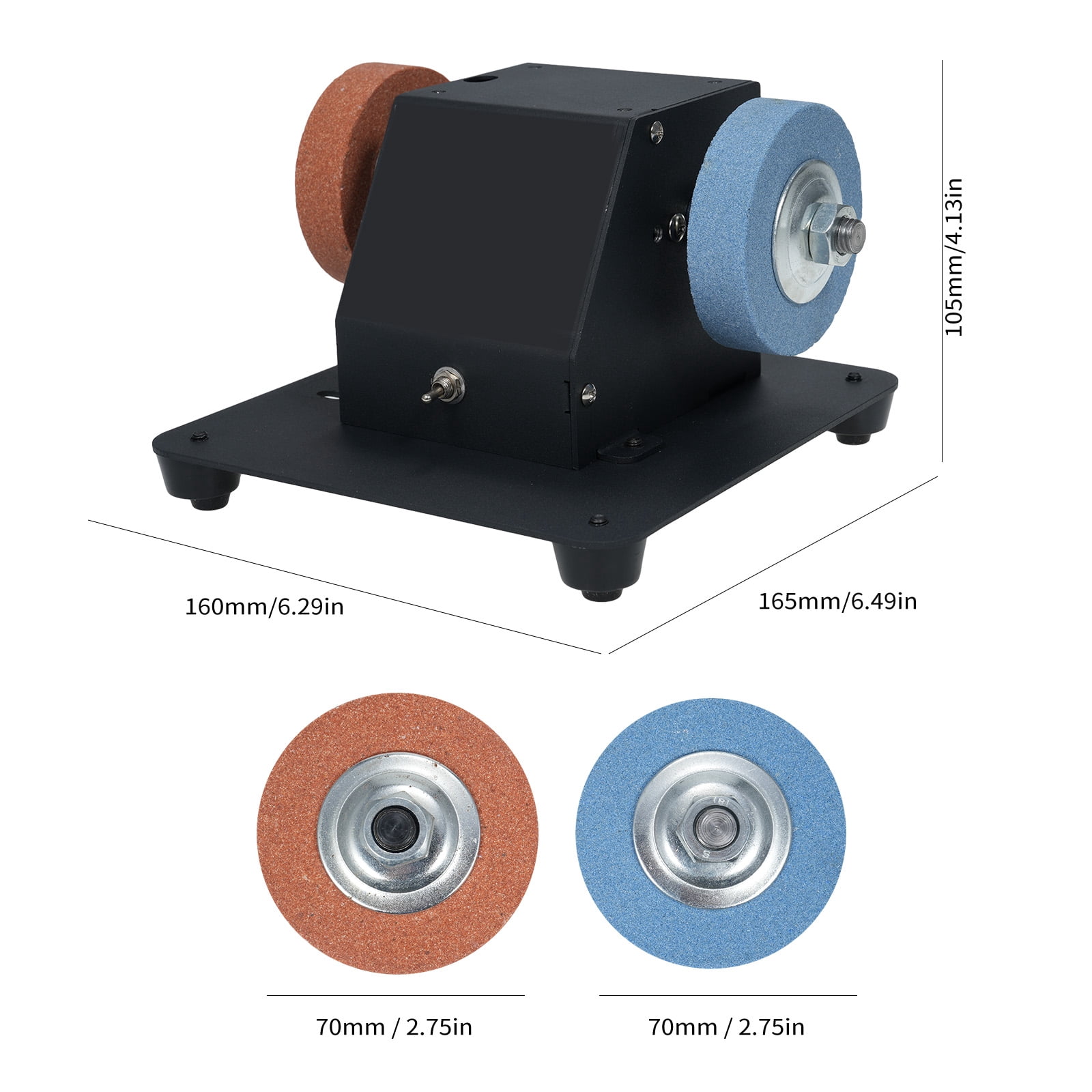 Polishers,Sander 250w Bench 7 Adjustable Speed Knife Bench With 2pcs Speed Buffer Wood Diy Buffer Polisher Wheel Metal Polisher With Handcraft Tool Metal Wood 7 Adjustable Diy Handcraft