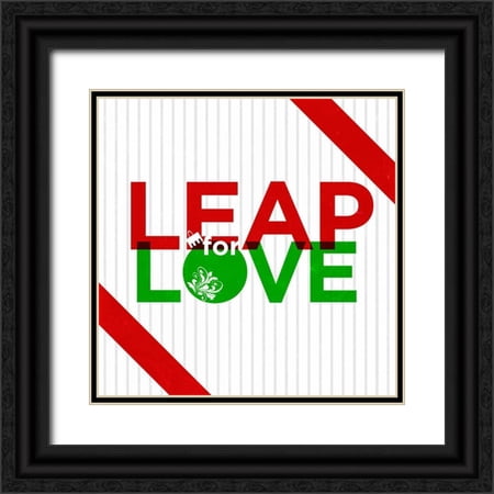 SD Graphics Studio 15x15 Black Ornate Wood Framed with Double Matting Museum Art Print Titled - Leap for Love
