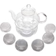 thumbnail image 5 of Tetera de Vidrio 600ml + 6 TAZAS + Calentador de Tetera con Filtro de Vidrio y Tapa de Vidrio Borosilicato Premium, 5 of 5