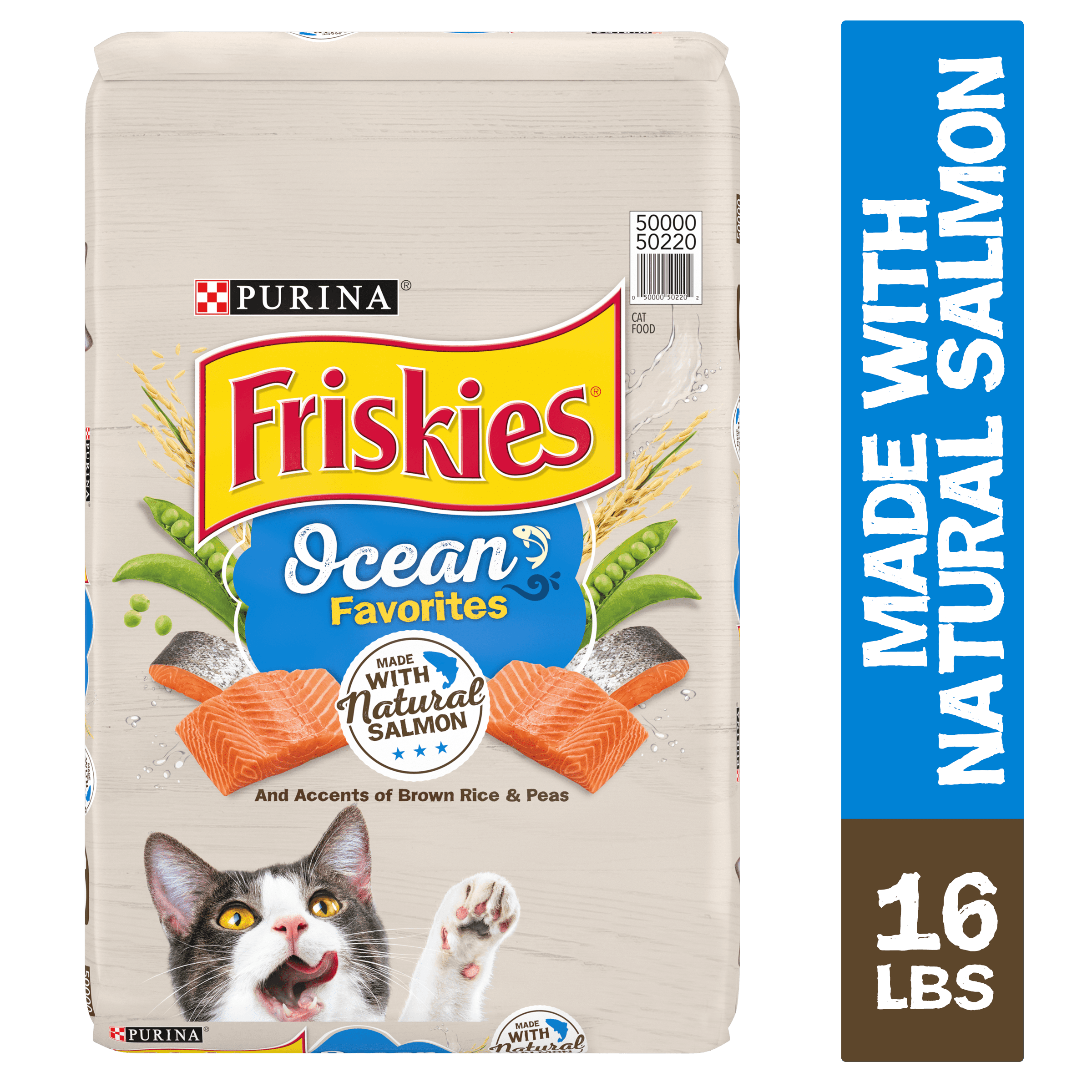 Friskies Dry Cat Food, Ocean Favorites With Natural Salmon, 16 lb. Bag