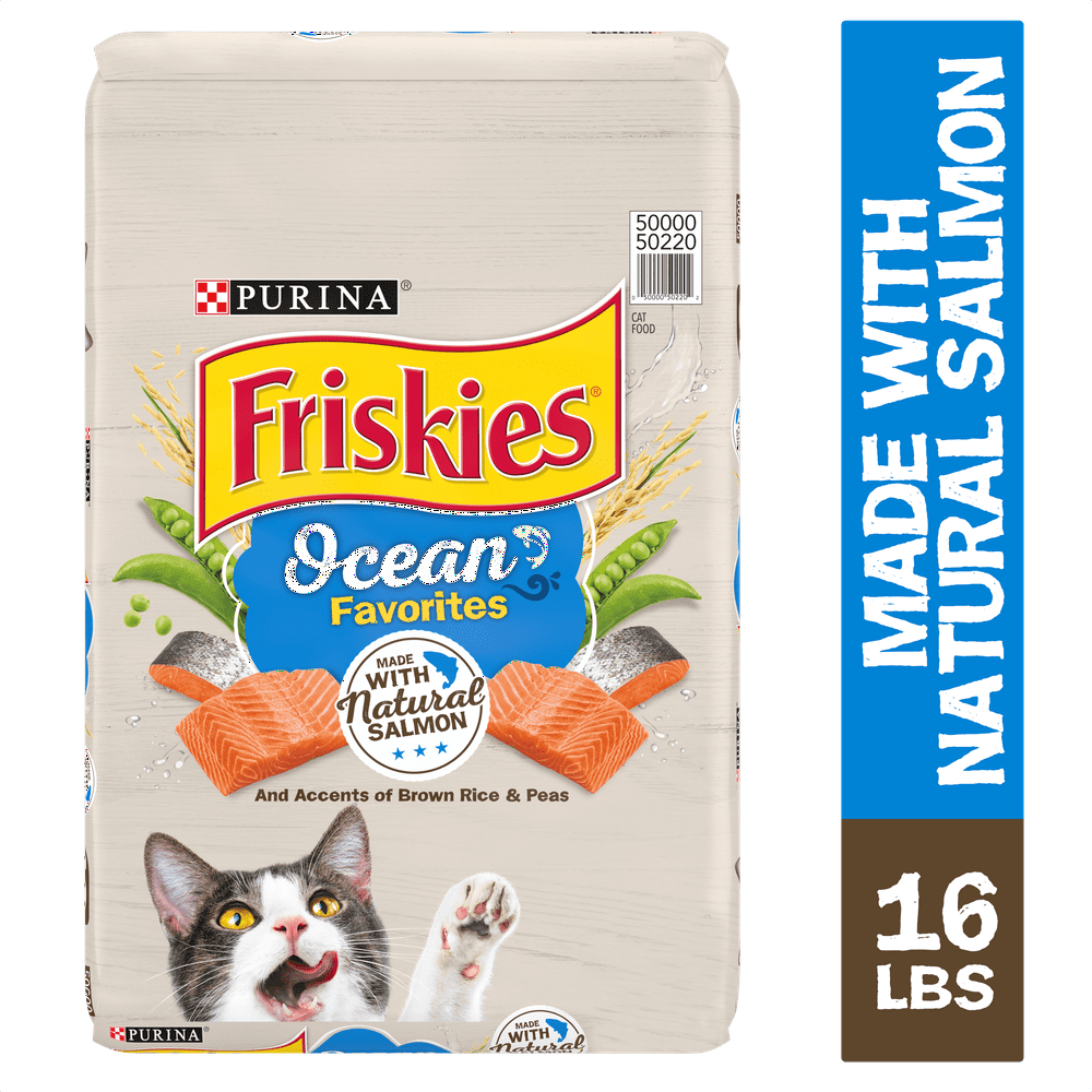 Friskies Dry Cat Food, Ocean Favorites With Natural Salmon, 16 lb. Bag