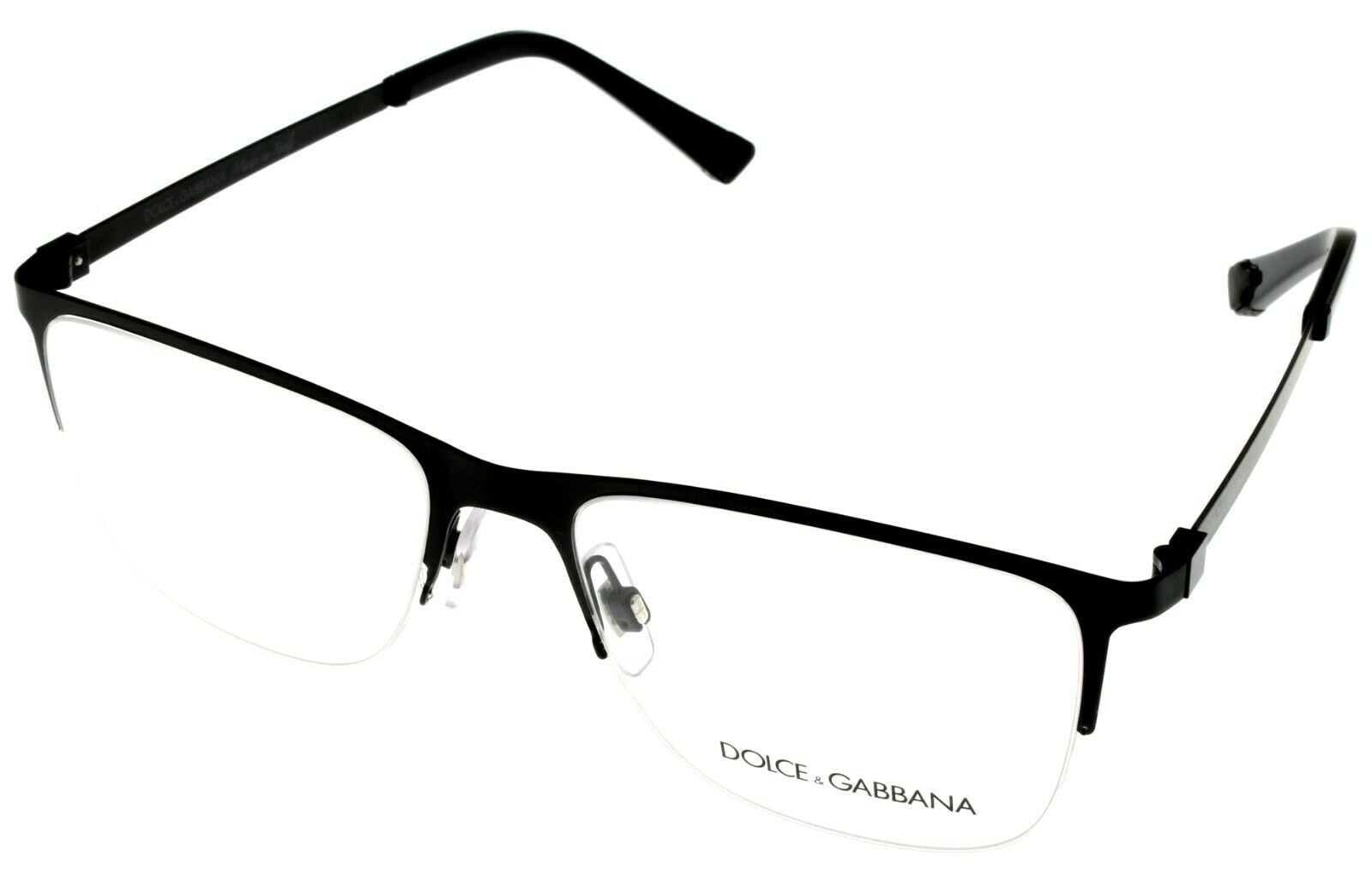 Dolce & Gabbana Eyeglasses Frame Men Black Semi Rimless DG1283 1106 -  