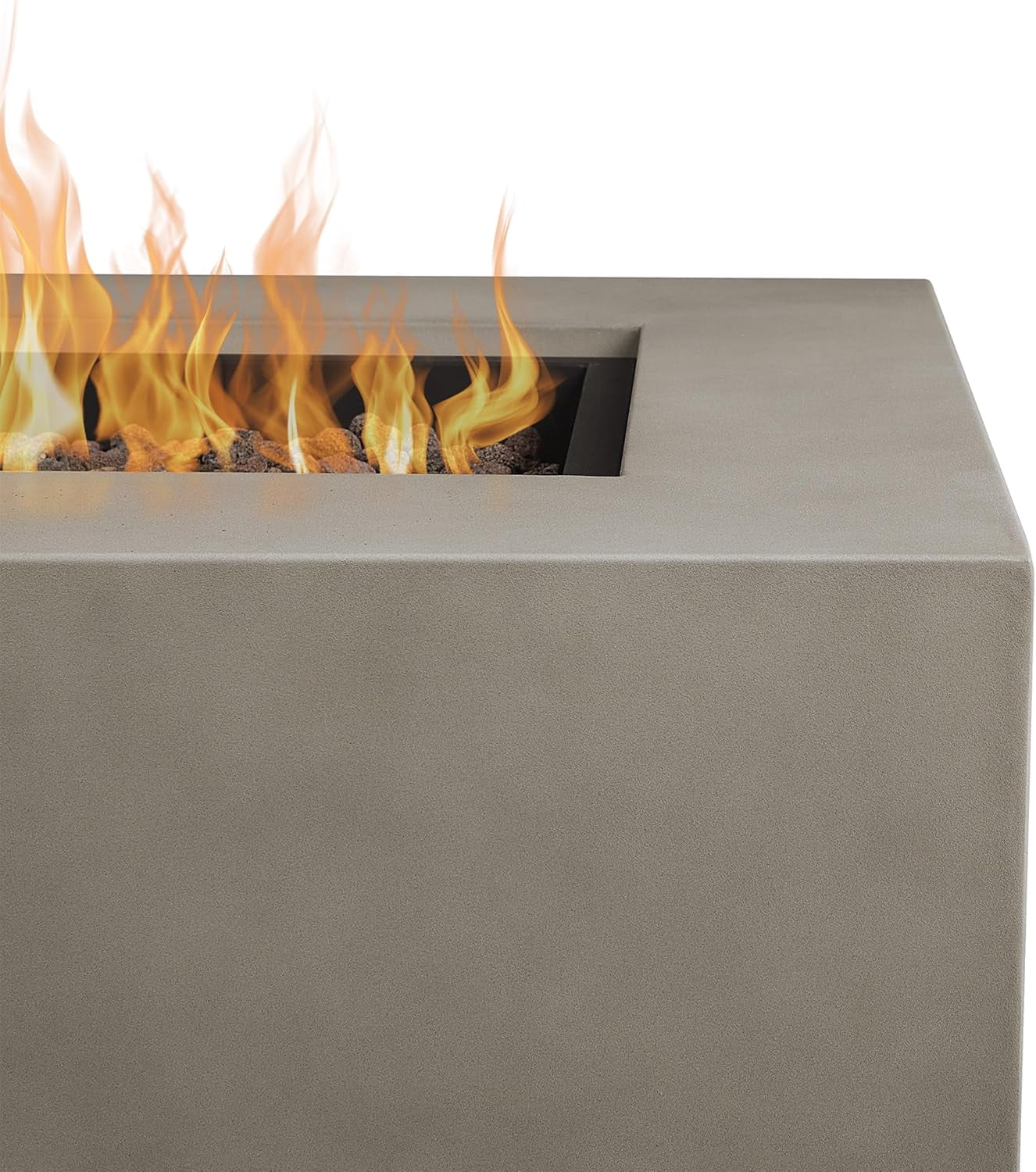Real Flame Aegean 36" Square Steel Propane or Natural Gas Fire Pit Table in Mist Gray