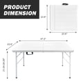 thumbnail image 2 of Table Pliante Blanche de 4 Pi - Table de Pique-Nique Extérieure Portable, 2 of 8