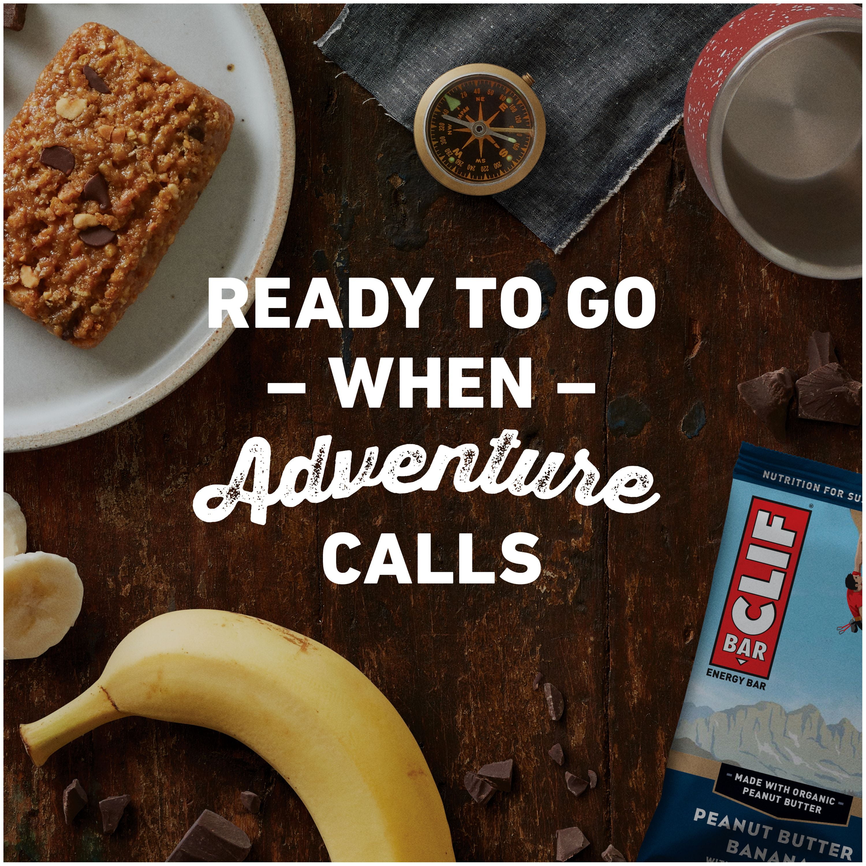 CLIF BAR - Energy Bars - Peanut Butter Banana Dark Chocolate - 2.4 Ounce Protein Bars - 12 Count