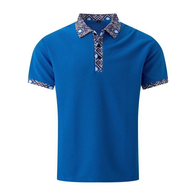 toraway Men's Short Sets Ensemble Deux Pièces Automne Été Col Imprimé Short Pantalon à Manches Décontracté Men's TTTG