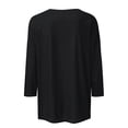 thumbnail image 4 of Domuza Woman 250 Anniversary Usa Shirt American Flag Print 3/4sleeve Tops Casual Crew-Neck T Shirts Summer 2026 Lightweight Clothes Black XXL, 4 of 5