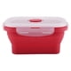 thumbnail image 1 of Caja Bento de silicona rectangular de 350ml, fiambrera plegable, contenedor de comida para microondas (rojo), 1 of 10