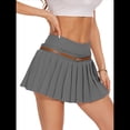 thumbnail image 3 of Minifalda Plisada Elástica de Corte A con Cinturón para Mujer, Estilo Y2K Gris M, 3 of 8