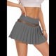 thumbnail image 3 of Minifalda Plisada Elástica de Corte A con Cinturón para Mujer, Estilo Y2K Gris M, 3 of 8