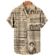 thumbnail image 4 of Camisa hawaiana con estampado 3D de periódico para hombre, camisas casuales de moda de uso diario, camisas de manga corta, blusas con botones, ropa unisex de gran tamaño con solapa 2024, 4 of 5