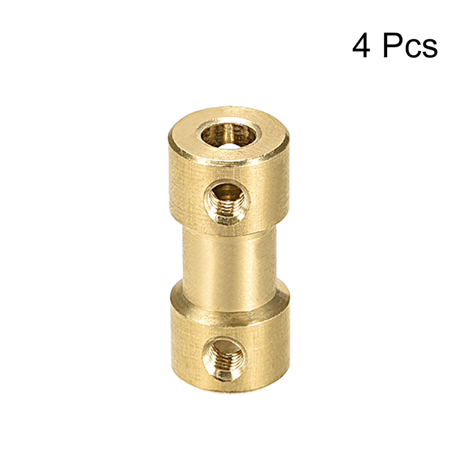 uxcell 2mm to 3mm Bore Rigid Coupling Copper Shaft Coupler Connector Brass Tone 4Pcs 20mm Length 9mm Diameter 