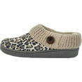 thumbnail image 2 of Clarks Scuff Tan Brown Leopard Knit Slip On Fashion House Slipper Slide Mules (Tan Leopard Premium Suede, 6), 2 of 4