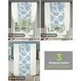 thumbnail image 4 of Blue Spring Floral Tie Up Curtains for Kitchen Bathroom Bedroom Windows 63 Inch Length, Ethnic Boho Vintage Botanical Balloon Drape Curtains Shade Rod Pocket Drapery Curtain Panel, 46"x63", 4 of 7