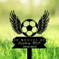 thumbnail image 3 of Custom Soccer Metal Memorial Stake Personalized Football Player Grave Marker Name Sign Ball With Wings Remembrance Stake Decor, 3 of 6