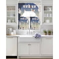 thumbnail image 3 of White Cute Rabbit Swag Curtains for Living Room/Bedroom Windows, Cartoon Carrot Harmony Gradient Moon Kitchen Curtains and Valances Set 36 Inch Length, Light Filtering Swags Valance Curtain Panels, 3 of 5