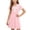 Pink, variant on Babydoll Dresses for Girls Sleepwear Ruffle Hem Cotton Nightgown Color Block Short Sleeve Summer Pajamas Green, 7 Years