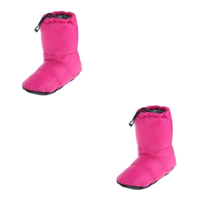 Eigraketly White Down Slippers Winter Warm Tent Booties Foot Camping Rosa roja L 2Conjunto