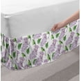 thumbnail image 2 of Lilac Bed Skirt, Watercolor Hand Drawn Style Aromatic Herbal Growth Countryside Cottage Theme Art, Elastic Bedskirt Dust Ruffle Wrap Around for Bedding Decor, 4 Sizes, Lilac and Green, by Ambesonne, 2 of 2