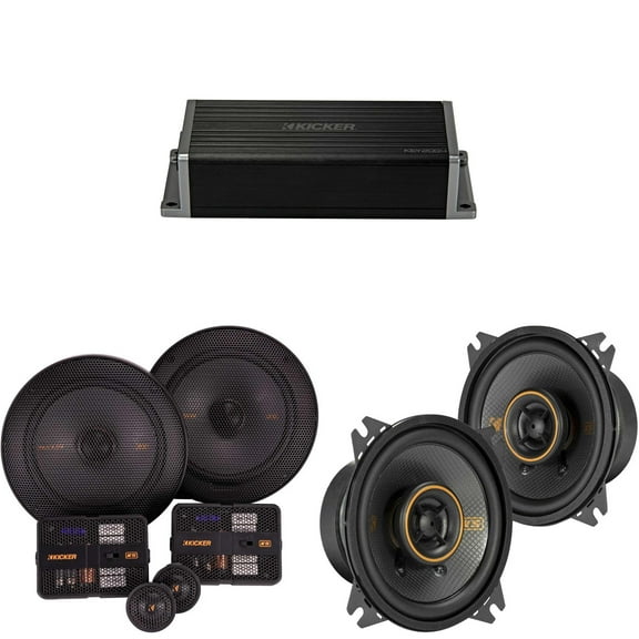 Kicker 47KEY2004 4-Channel DSP Smart Amp w/ 51KSS 6.5" & 4" Audio Upgrade Bundle
