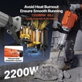 thumbnail image 5 of Martillo Demoledor 2200W, 1400 BPM, Cinceles Incluidos 6 pzas, Mango Delantero Giratorio 360°, para Romper Hormigón, 5 of 5
