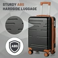 thumbnail image 3 of Zimtown 20" Carry-on Luggage Hardside Suitcase with Spinner Wheels and TSA Lock, Black, 3 of 14