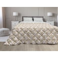 thumbnail image 1 of Tropical Down Alternative Comforter, Exotic Leaves and Blossoming Flower Petals Jungle Flora Motif Pattern, Microfiber Quilt for All Season, 5 Sizes, Pink Orange and Quartz, by Ambesonne, 1 of 3