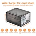 thumbnail image 3 of Uni HIMO 10-pack Thicken & Sturdy Black Clear Drop-Front Shoe Boxes, Stackable Closet Organizer for Sneakers/Boots, Fits Men's Size 12 (13.5x10.5x7.4in), 3 of 9