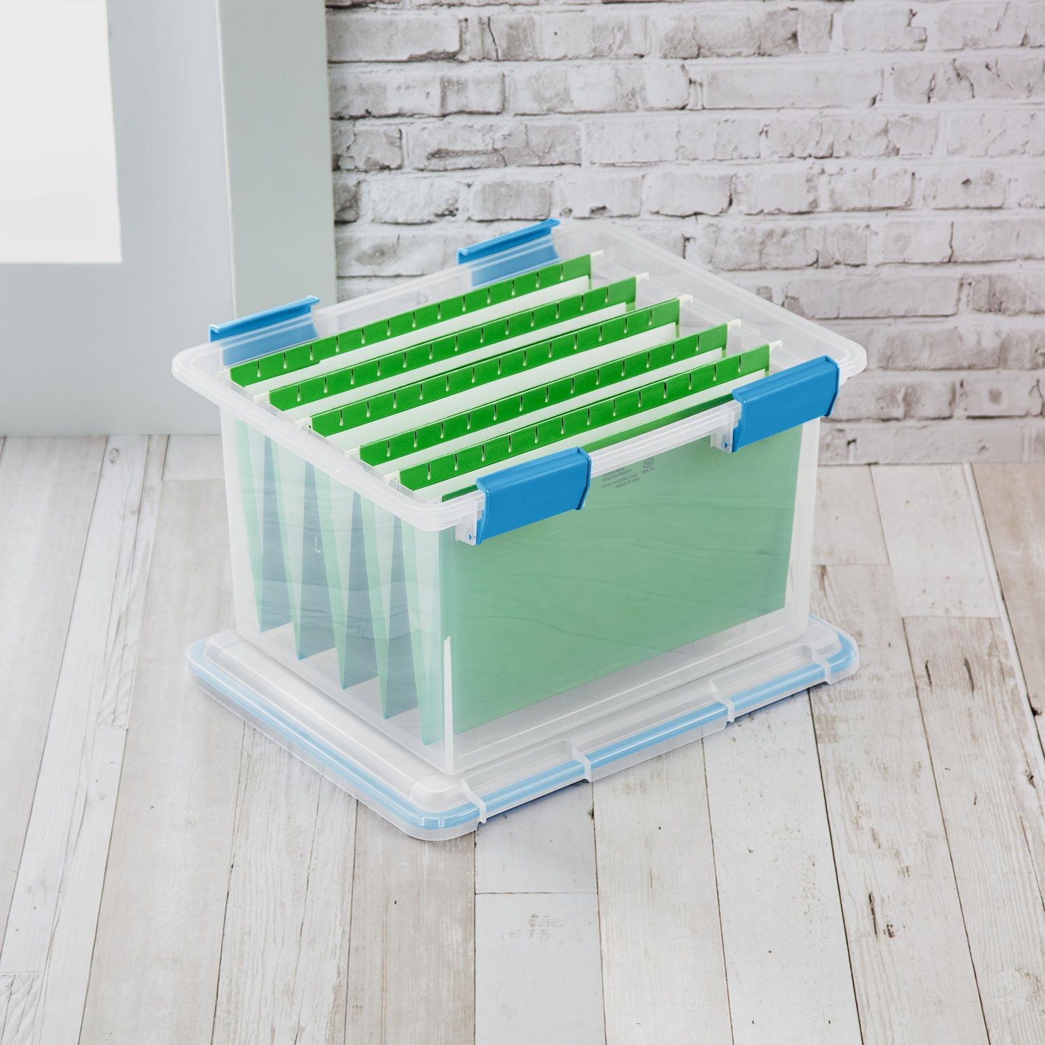 Sterilite Liter Gasket Box, Weather-Resistant Clear Storage Bin with Latch