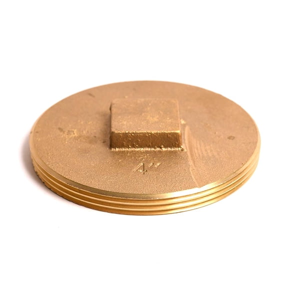Thrifco Plumbing 6744295 4 Inch Brass Sq. Hd. C.O. Plug