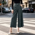 thumbnail image 2 of SBYOJLPB Women's Wide-leg Pants Solid Color Loose Casual Comfortable High-waisted Trousers, 2 of 7