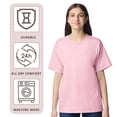 thumbnail image 6 of Crown Craze® Youth Essential-T Short Sleeve T-Shirt, 100% Cotton Classic Fit Plain Crew Neck Tee (Ash, M), 6 of 6