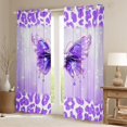 thumbnail image 2 of Manfei Purple Leopard Hide Blackout Curtains Set of 2 (52x84 Each),Cute Butterflies Window Curtains,Wildlife Animal Pattern Curtains and Drapes For Teens,Microfiber Bedroom Decor, 2 of 6
