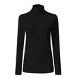 thumbnail image 4 of Lumtrix Women's Turtleneck Long Sleeve Shirts Slim Fitted Lightweight Casual Tops Fashion Underwear Black L, 4 of 5