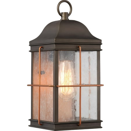 

Wall Sconces 1 Light With Bronze with Copper Accents Finish A19 Incandescent 7 inch 60 Watts