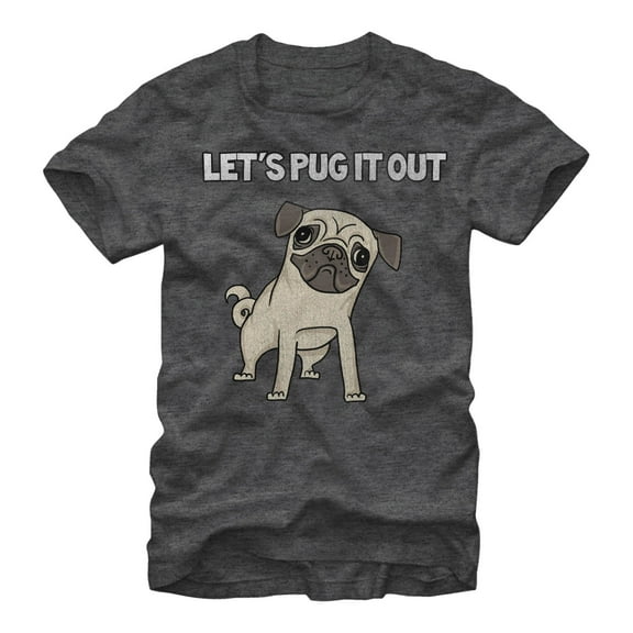 Men's Lost Gods Let's Pug It Out Graphic Tee Charcoal Heather Small