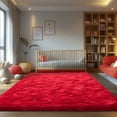 thumbnail image 6 of ZENELESS Super Soft Fluffy Rug for Bedroom,6x9 Red Anti-Skid Plush Floor Carpet for Living Room Home Decor, 6 of 7