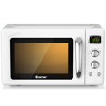thumbnail image 1 of Costway Four à Micro-Ondes Rétro Compact de Comptoir 0,9 Pi3 900 W 8 Réglages de Cuisson Blanc, 1 of 10